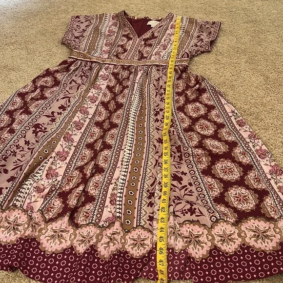 GAL MEETS GLAM Size 14 Maroon combo Liza Carly dress